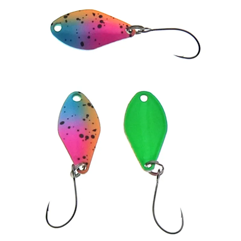 Cuchara de trucha, 2cm, 1,5g, señuelo de pesca, cebo Artificial con anzuelos afilados, cuchara de Metal, Señuelos de Pesca, aparejos de Pecsa - imagen 4