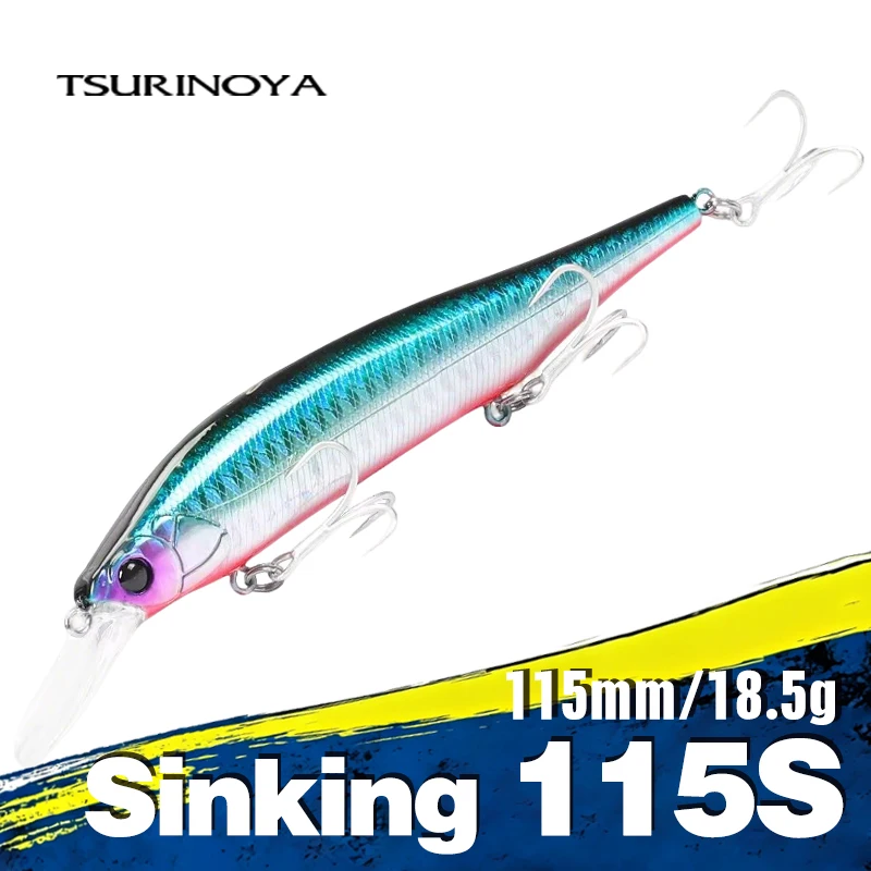 TSURINOYA SinKing Minnow - Jerkbait duro para lucios de agua salada - imagen 4