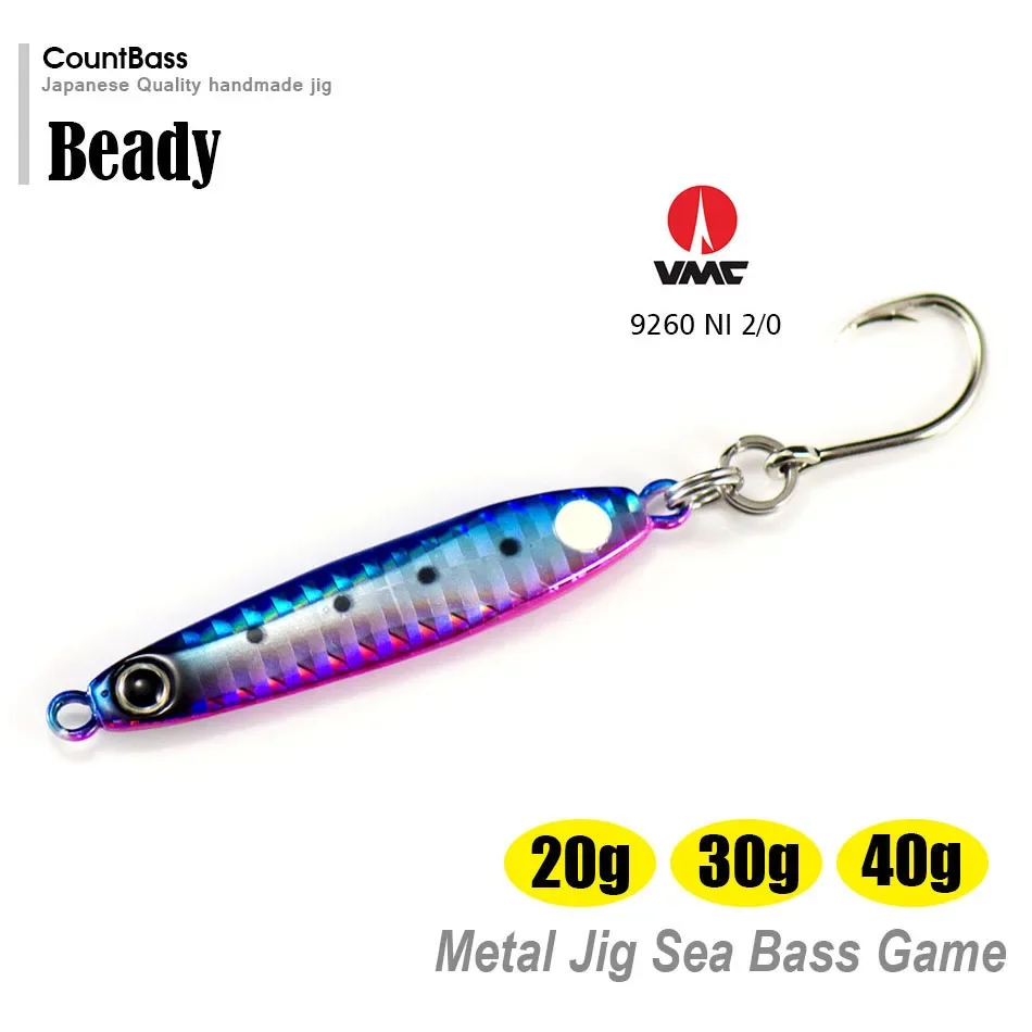 Countbass 5 uds 20g 30g 40g plantillas de pesca con un solo anzuelo VMC, señuelos de plantilla de Metal, Micro cebo para peces, Jigging de lubina - imagen 2