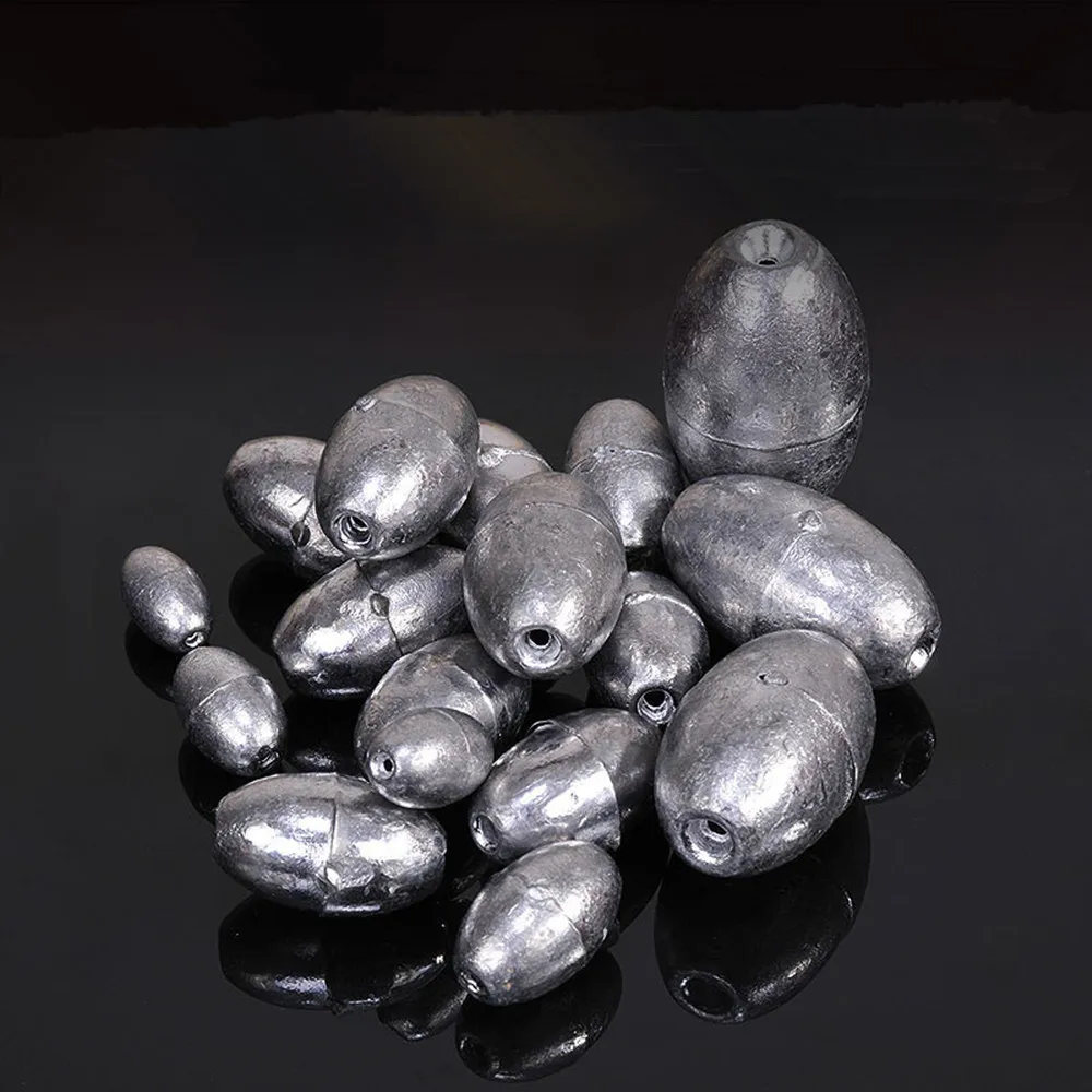 Accesorios para aparejos de pesca, plomo de plomo en forma de oliva, plomo puro hueco hacia abajo, lote de 5 piezas en oferta - imagen 4