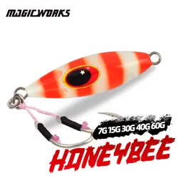 Magic Works-plantilla de Metal marino, 7g, 15g, 30g, 40g, 60g, todo para pescar, señuelo de Jigging lento, cebo Artificial, señuelos Tucunaré, plantilla de agua salada