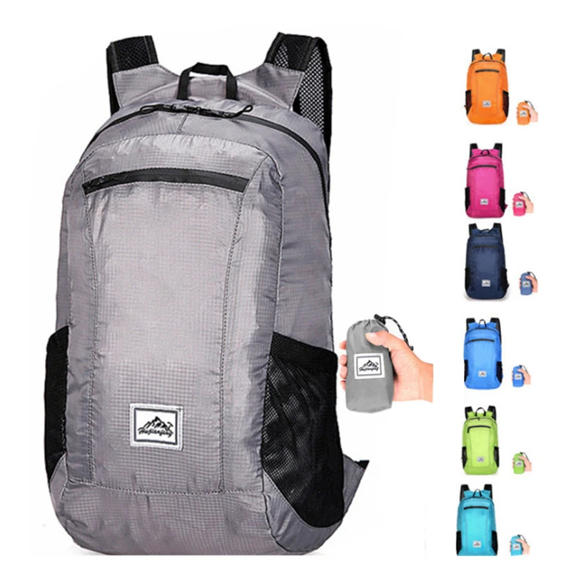 Mochila plegable impermeable para exteriores para hombres y mujeres, bolsa de almacenamiento de viaje ligera de gran capacidad, Mochila deportiva para montañismo - imagen 3