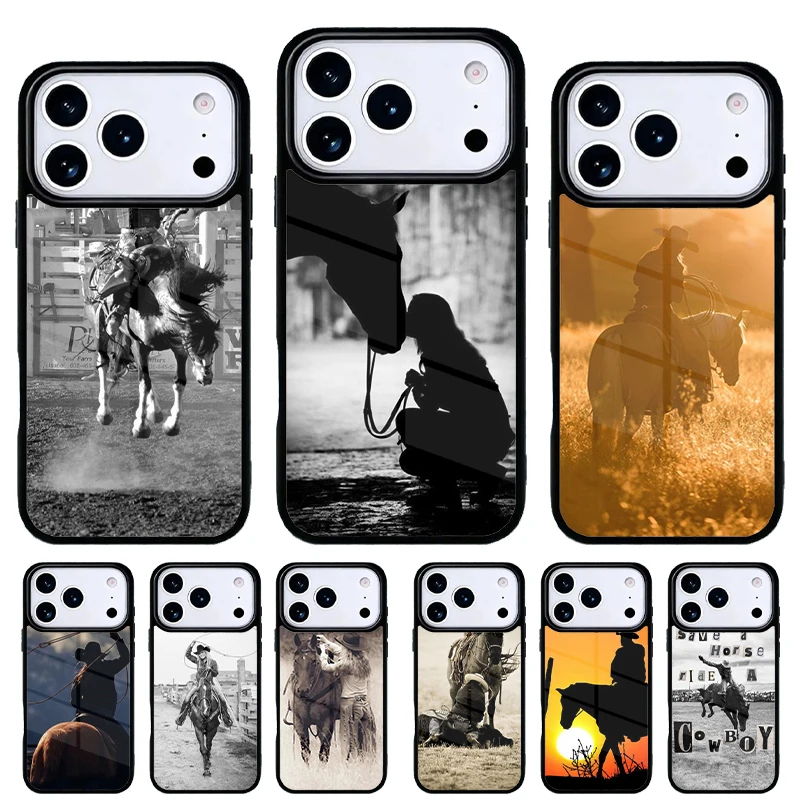 Rider Rodeo Cowgirl Funda iPhone 15/14/13/12/11 Pro Max – Vaquero