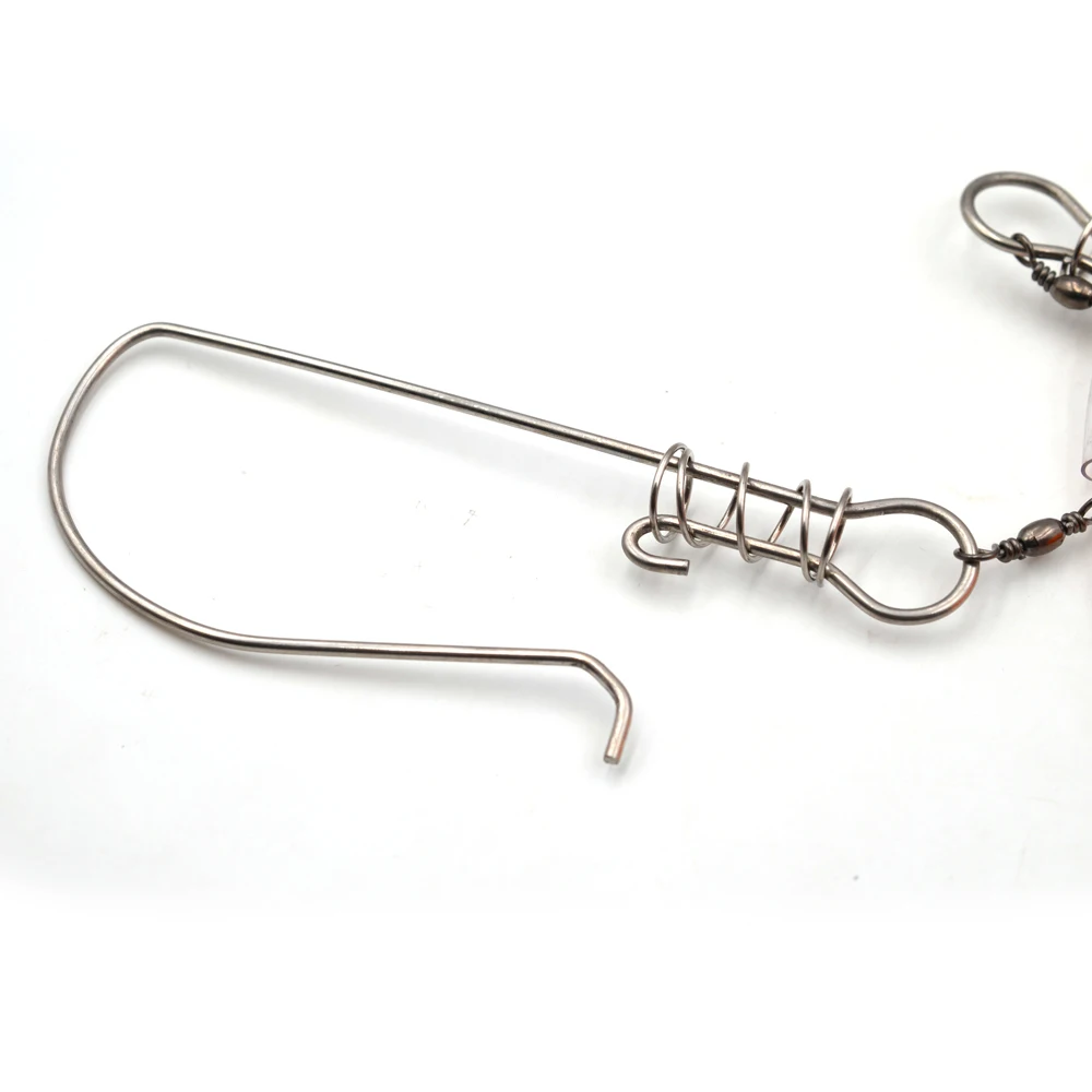 MNFT 1 Juego de 5 broches, hebilla de bloqueo de pesca, aparejos de pesca, accesorios de pesca, cadena de acero inoxidable con flotador, bloqueo de señuelo de peces vivos - imagen 4