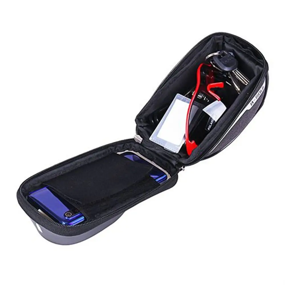 Funda impermeable para teléfono móvil de bicicleta, bolsa para teléfono con pantalla táctil, tubo frontal para manillar, novedad - imagen 2