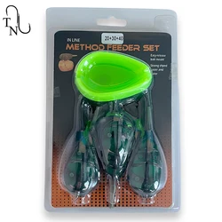 TN15 20G 30G 40G 50G 60G lanzador de cebo alimentador de carpa método de pesca de carpa alimentador y molde conjunto de aparejos de pesca de carpa