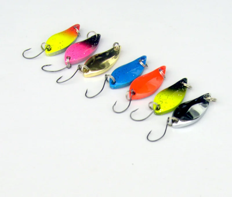 Señuelo de cuchara colorido de pesca, 5g, anzuelo único, cebo de Metal, señuelos artificiales, cucharas pequeñas, bolsa de 5-7 piezas, venta - imagen 4