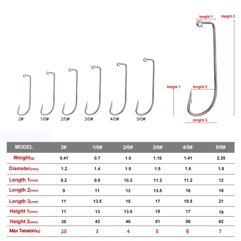 Anzuelos de pesca de acero de alto carbono con púas de 90 grados para Crankhook, señuelo de gusano, anzuelo de níquel blanco, 200 unids/lote - imagen 2