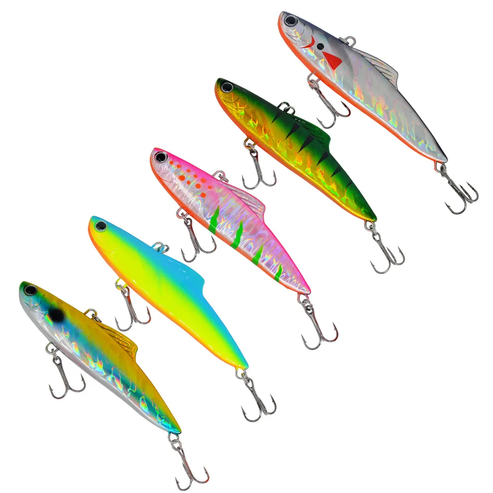 MUKUN 1 Uds 33g señuelo de Pesca de mar duro de invierno VIB ojos de cebo 3D plantilla de buceo giratoria ala Wobbler Pesca manivela señuelos Swimbait - imagen 3