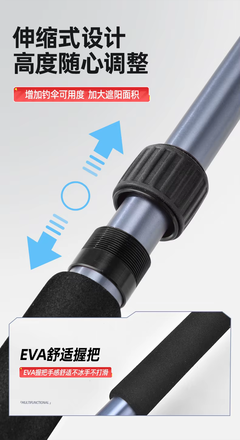 Vista del connector universal para diferentes diámetros de poste