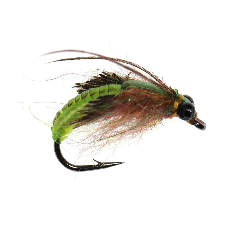 ICERIO-Cuentas de cadena de piel UV, 4 piezas, cabeza de Ninfa, Scud, gusano, camarones, moscas, trucha, Mosca, señuelo de pesca, cebo - imagen 4