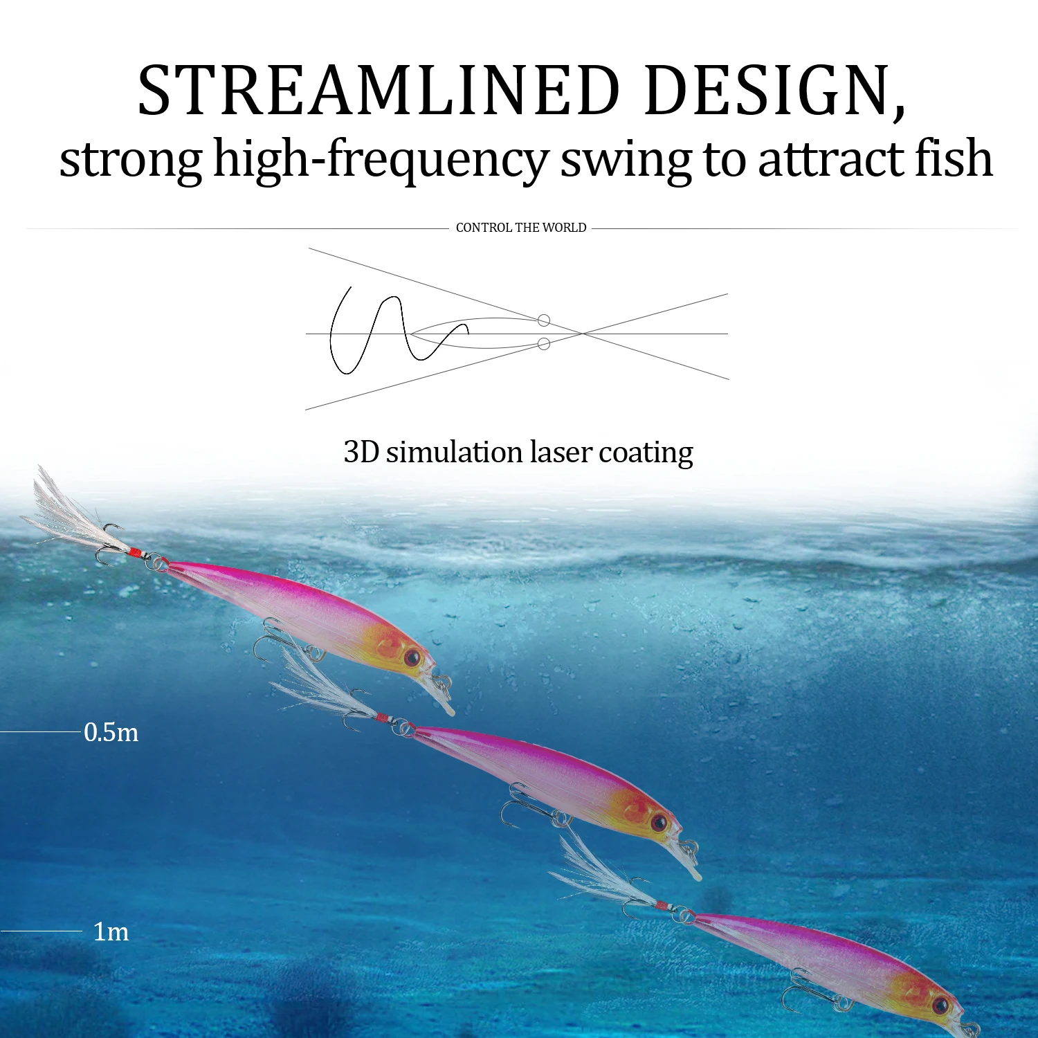 Señuelo de pesca de pececillos, cebo duro láser Artificial de hundimiento lento, Wobblers, 8,5 cm, 7,2g, ojos 3D, Crankbait, aparejos de pesca, 1 piezas - imagen 5