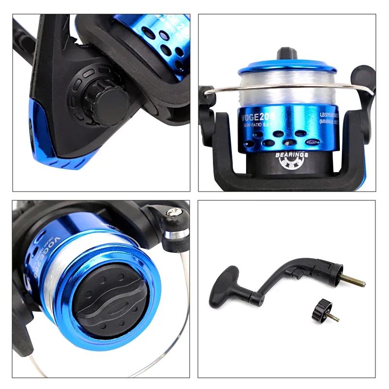 Carretes giratorios portátiles para agua salada izquierda/derecha, carrete de fundición ultraligero poco profundo, pesca giratoria - imagen 5