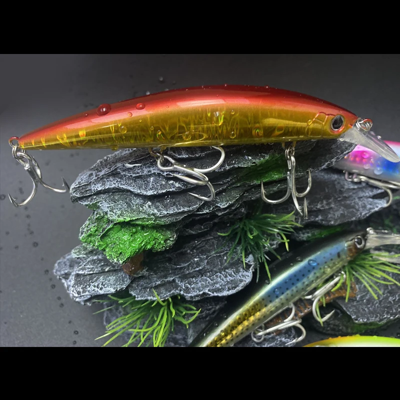 Señuelo de Pesca hundido de 110mm y 38g, pececillo pesado, pesca de curricán, lubina, trucha, Isca, Pesca, accesorios de cebo duro Artificial - imagen 5