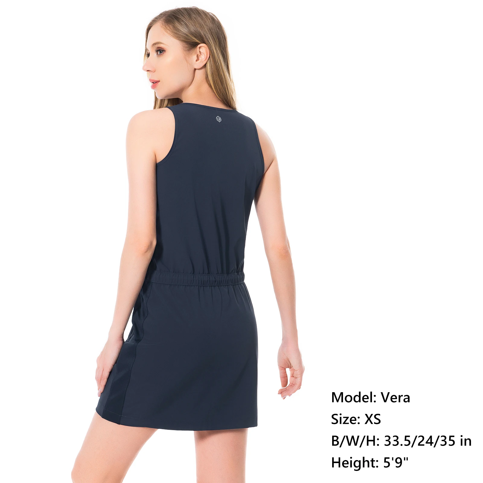 Lightbare vestido sin mangas UPF 50 + para mujer, pantalones cortos desmontables con bolsillos, cintura con cordón, secado rápido para senderismo, Camping al aire libre - imagen 2