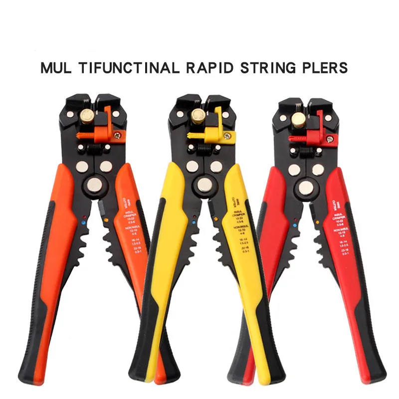 Cortador de cables prensado, pelador de cables automático, Plers de cuerdas rápidos multifuncionales, alicates de prensado, Terminal 0,2-6,0 mm2