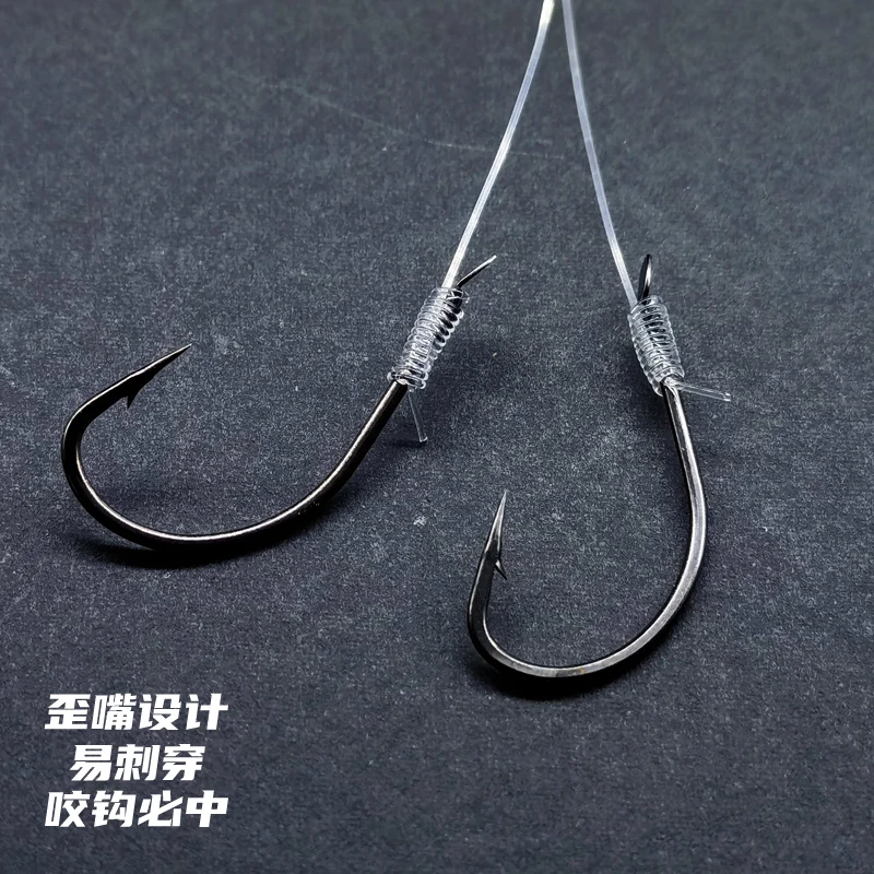 Marushi-anzuelo de pesca en el mar, gancho de barril atado con línea de boca torcida, 50 piezas - imagen 5