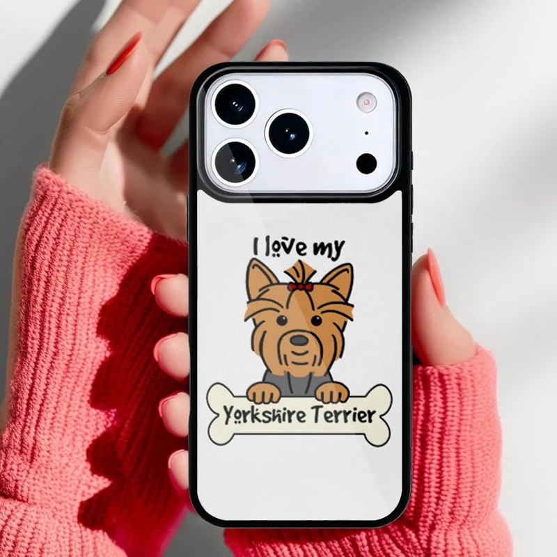 Funda Yorkie para iPhone 15 Pro Max - vista trasera completa