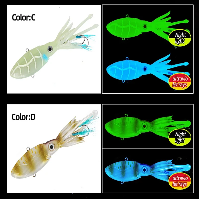 Vinilo calamar VIB doble gancho – TPR plasticidad UV mar - imagen 4