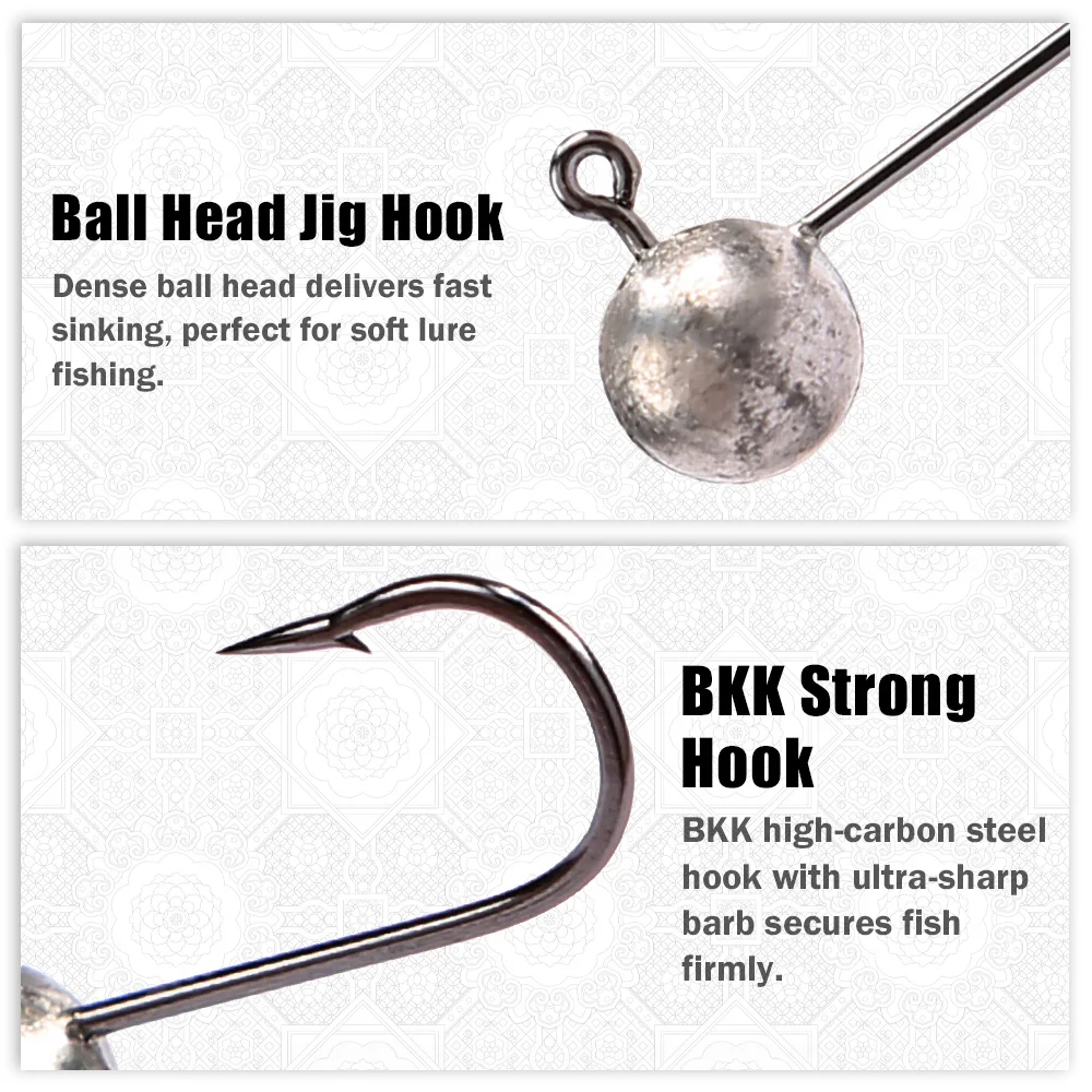 Cabezas de Plomo B&U Esféricas – Jig Head afilado para vinilo - imagen 5