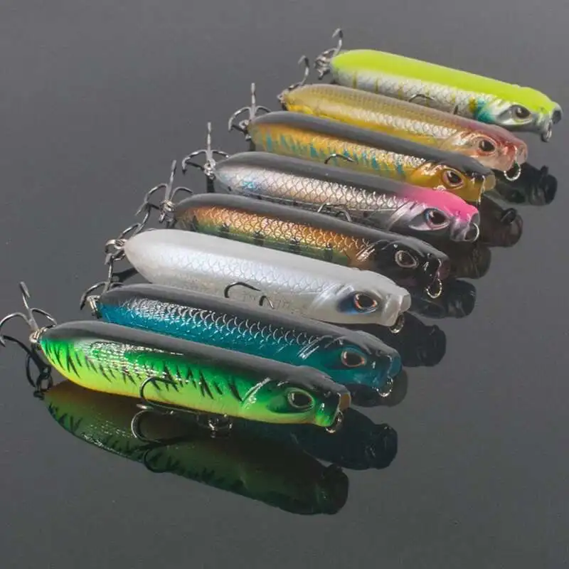 1pc Fishing Lure Lifelike Floating Pencil Bait Bionic Fishlures With Sharp Barbed Treble Hooks For Bass Perch Black Fish Fishing - imagen 2