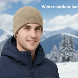 Gorros Polar de lana para correr de invierno, gorro deportivo de Color sólido a prueba de viento para correr, gorro cálido transpirable para exteriores, ciclismo