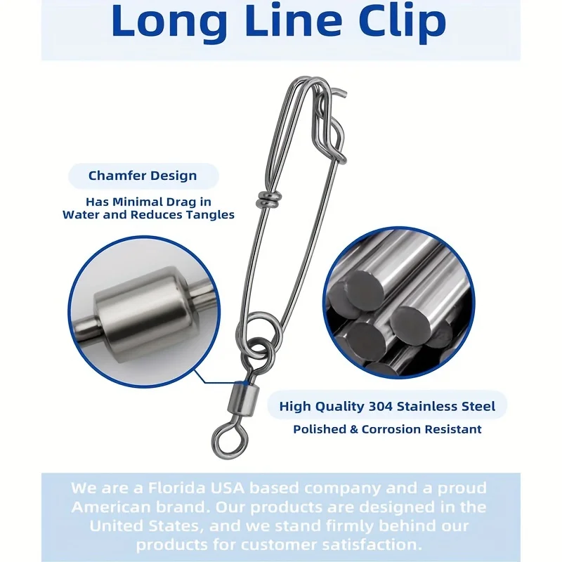 Broche giratorio de pesca palangre de 5 uds, giratorios de acero inoxidable, accesorios de pesca, Pin de apertura de ojos y cierre de ojos - imagen 4