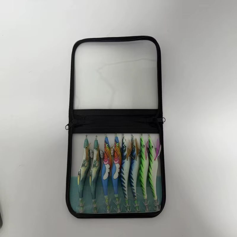 Juego de señuelos con gancho para calamar, camarones de madera perlada, sonido luminoso de especificación múltiple, camarones biomiméticos con patas suaves, color rojo sandía - imagen 5