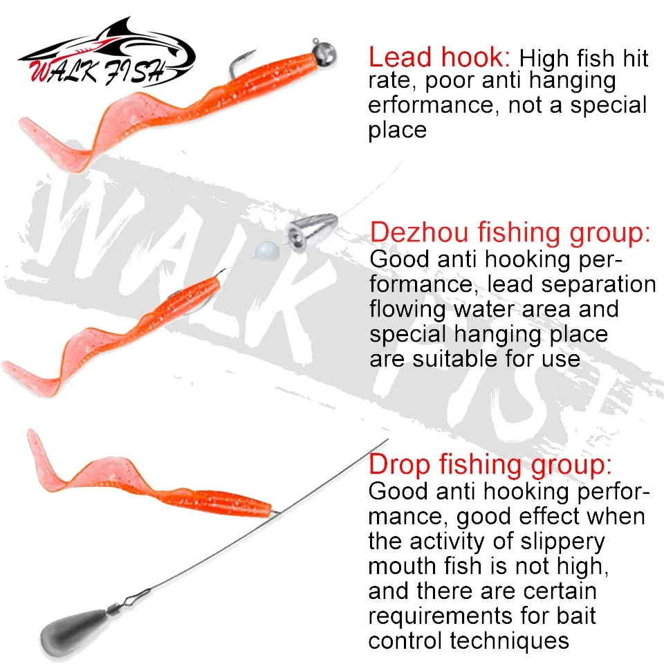 WALK FISH-señuelo de pez realista Spinpoler, 60MM, 80MM, gusanos, señuelo suave de silicona Artificial, Lucio, pez, Wobbler, 10 Uds. - imagen 3