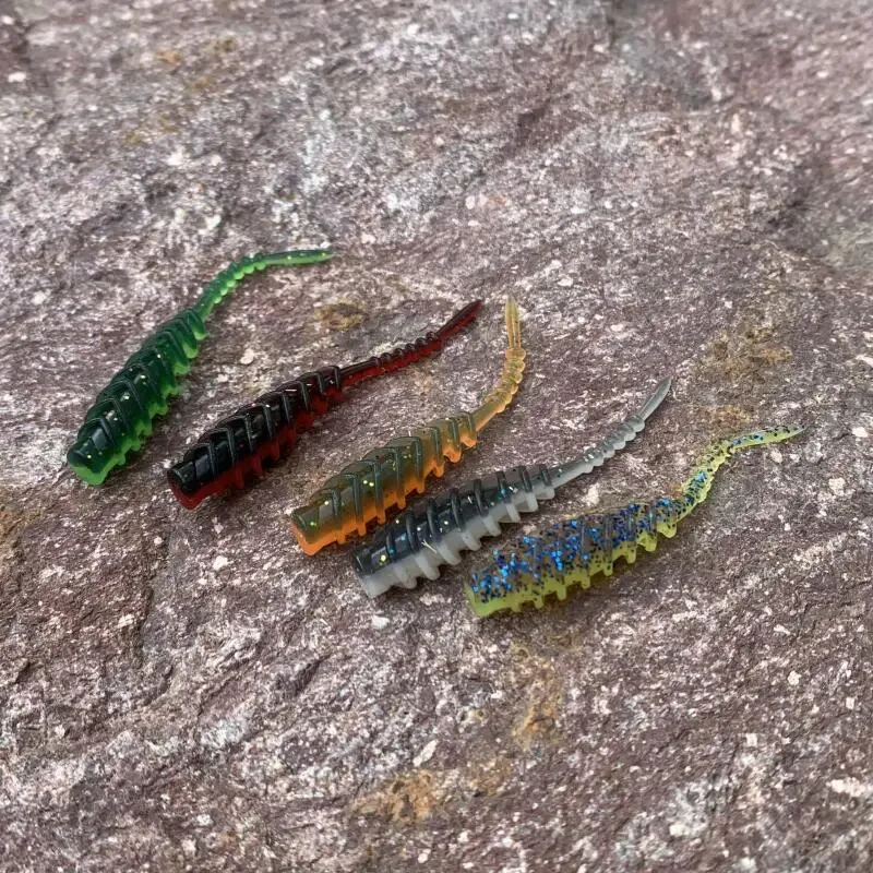 WALK FISH 20 piezas nuevo cebo de gusano cebo suave 61mm señuelo de oruga marina silicona Artificial Swimbaits Pesca señuelo suave - imagen 4