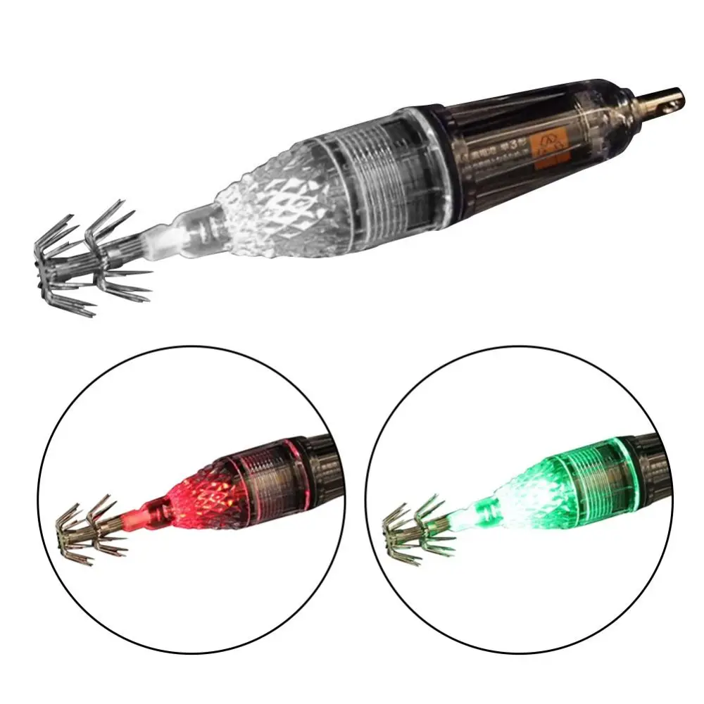 Luz de señuelo LED de plástico portátil con gancho, lámpara de Flash con forma de diamante de 12CM, 5 colores, lámpara de señuelo de calamar LED para pesca - imagen 3