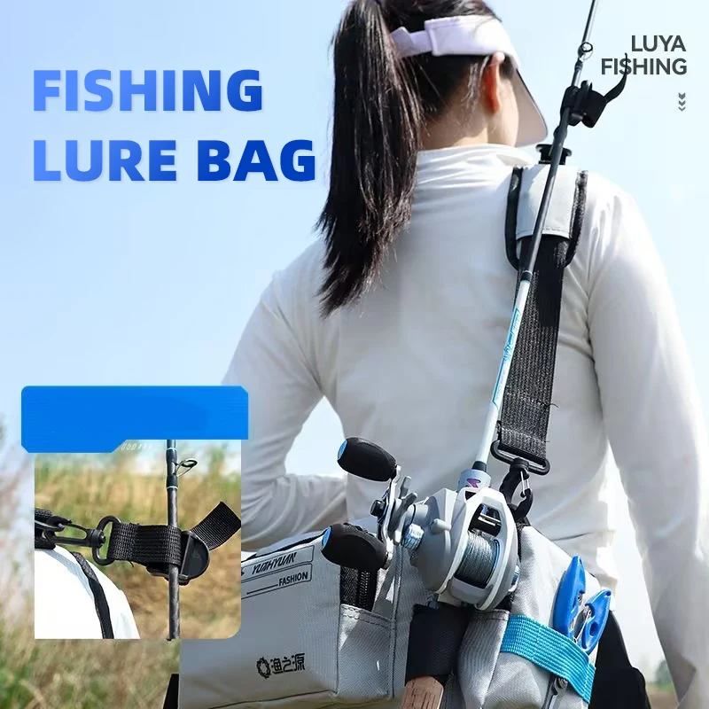Bolsa de pesca multifunción para hombre, caja de almacenamiento para caña de pescar, bolso de hombro para cintura al aire libre, bolsa cruzada para caña de pescar, XA1WD - imagen 2