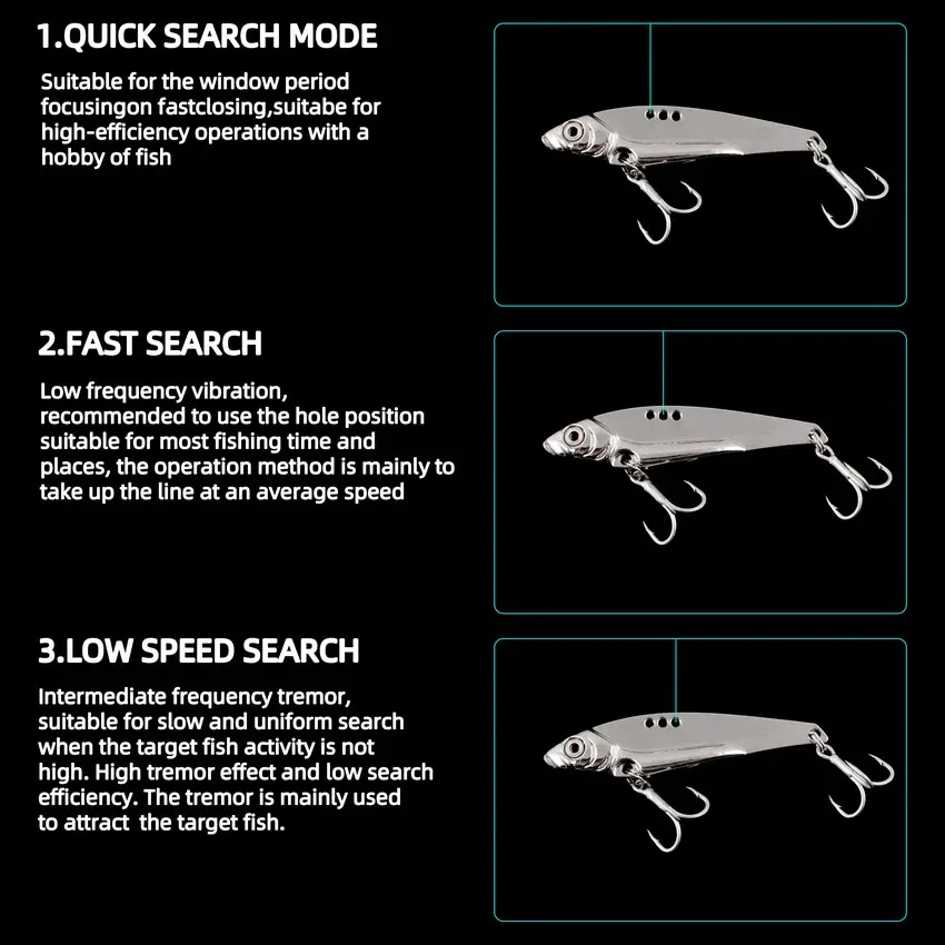 Señuelo VIB 3D ojos lápiz 7g 10g 15g 18g 25g Balancer cuchara Spinner pintura señuelo de pesca cebo duro aparejos de pesca anzuelo triple - imagen 4