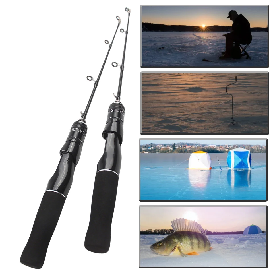 50cm Ice Fishing Rod - Ultra Short Carbon Fiber Pole with Sensitive Tip, ABS Comfort Handle, for Ice Hole Winter Fishing - imagen 4