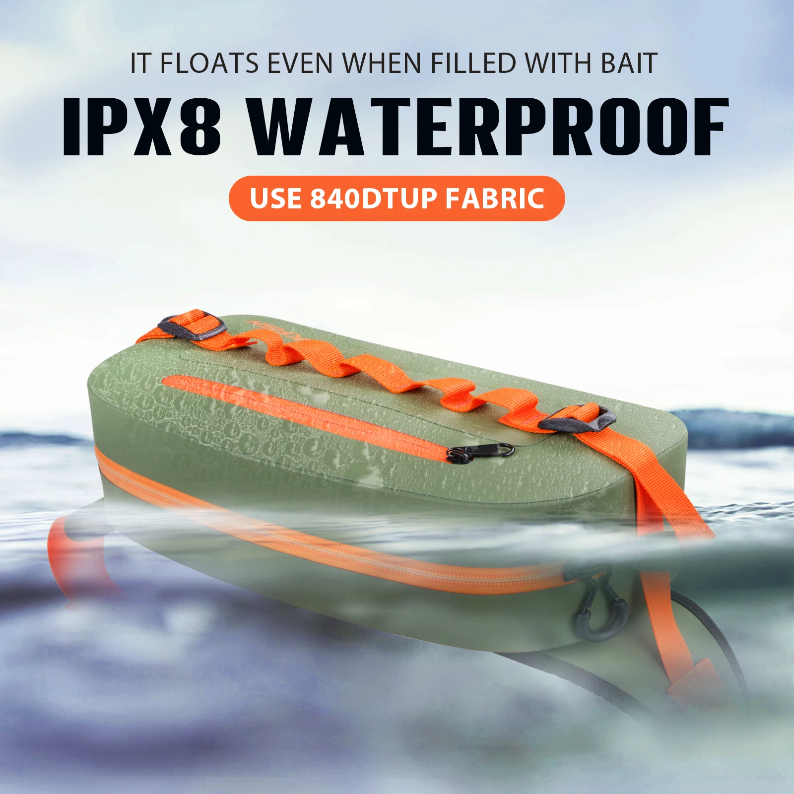 THKFISH-mochila de pesca impermeable IPX8, bolsa de pesca con mosca, aparejos de pesca marrones, riñoneras para escalada al aire libre y senderismo - imagen 5