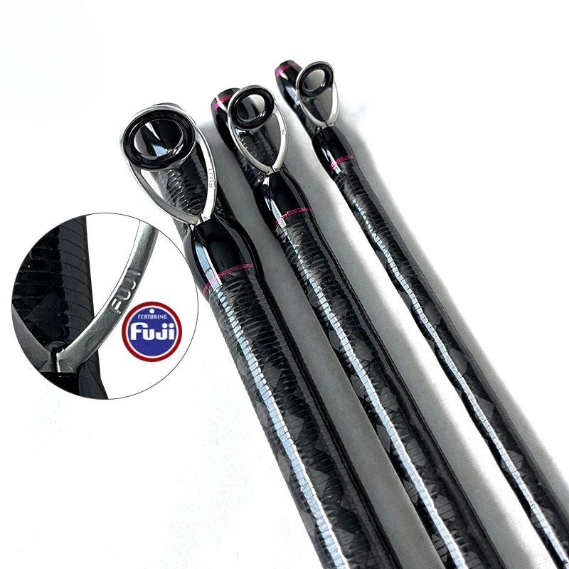 TAKEDO-cañas de pescar de viaje de 2,1 M, asiento de carrete Fuji, guías Fuji, señuelo de lubina, cañas de pescar de fundición para Surf, 6 secciones, caña de trucha ajustable - imagen 3