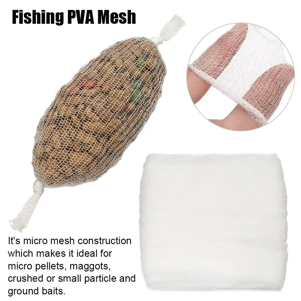 Recambio de malla PVA Soluble de 5M, alimentador de pesca de carpa, Señuelos de Pesca, aparejo de repuesto, gancho, bolsas para envolver cebo, 25mm, 37mm, accesorio de pesca - imagen 4