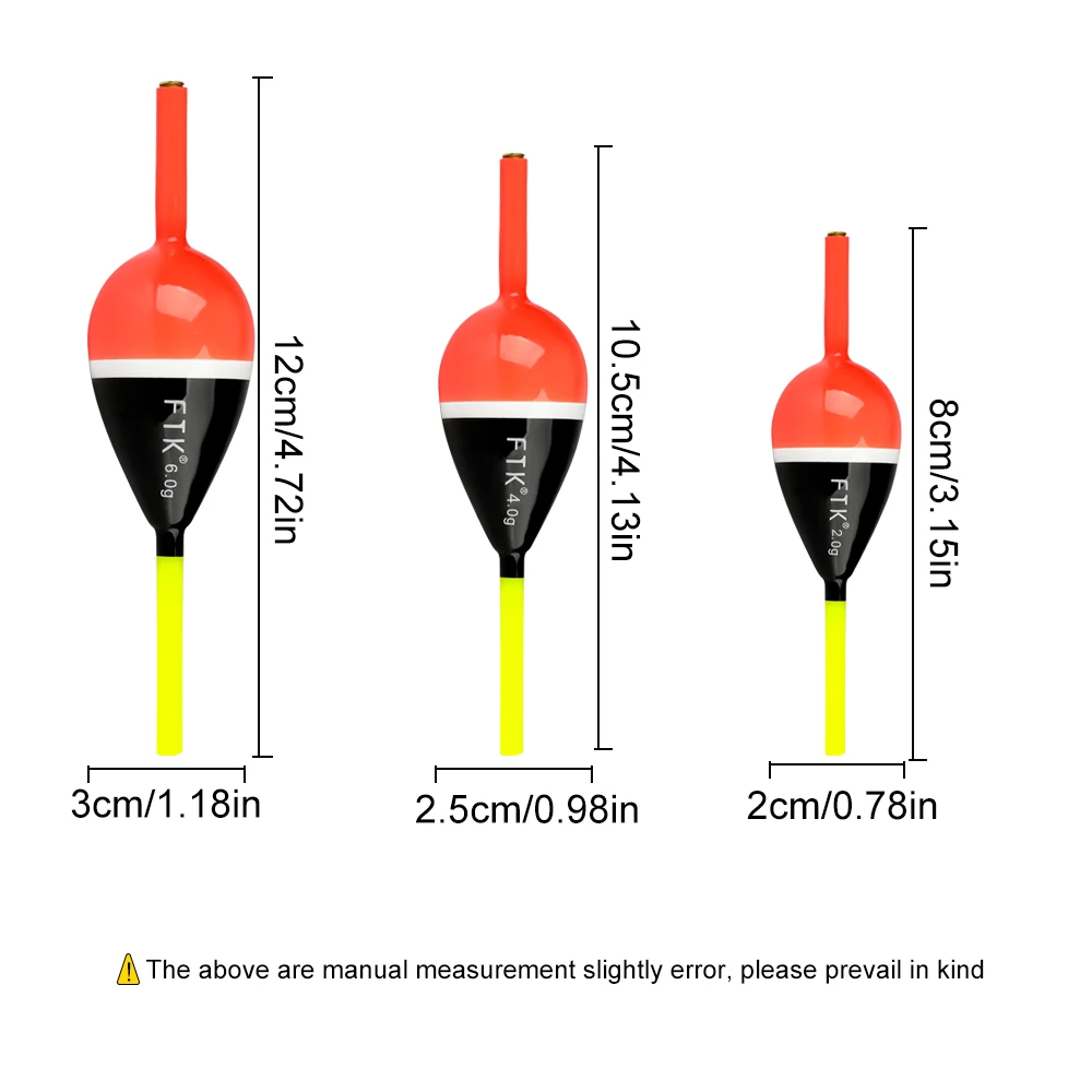 FTK 5 uds flotador de pesca Slip Bobber 2g/4g/6g balsa flotadores de pesca de madera boyas para tipo de pez lubina carpa Bobbers deslizantes de agua dulce - imagen 2