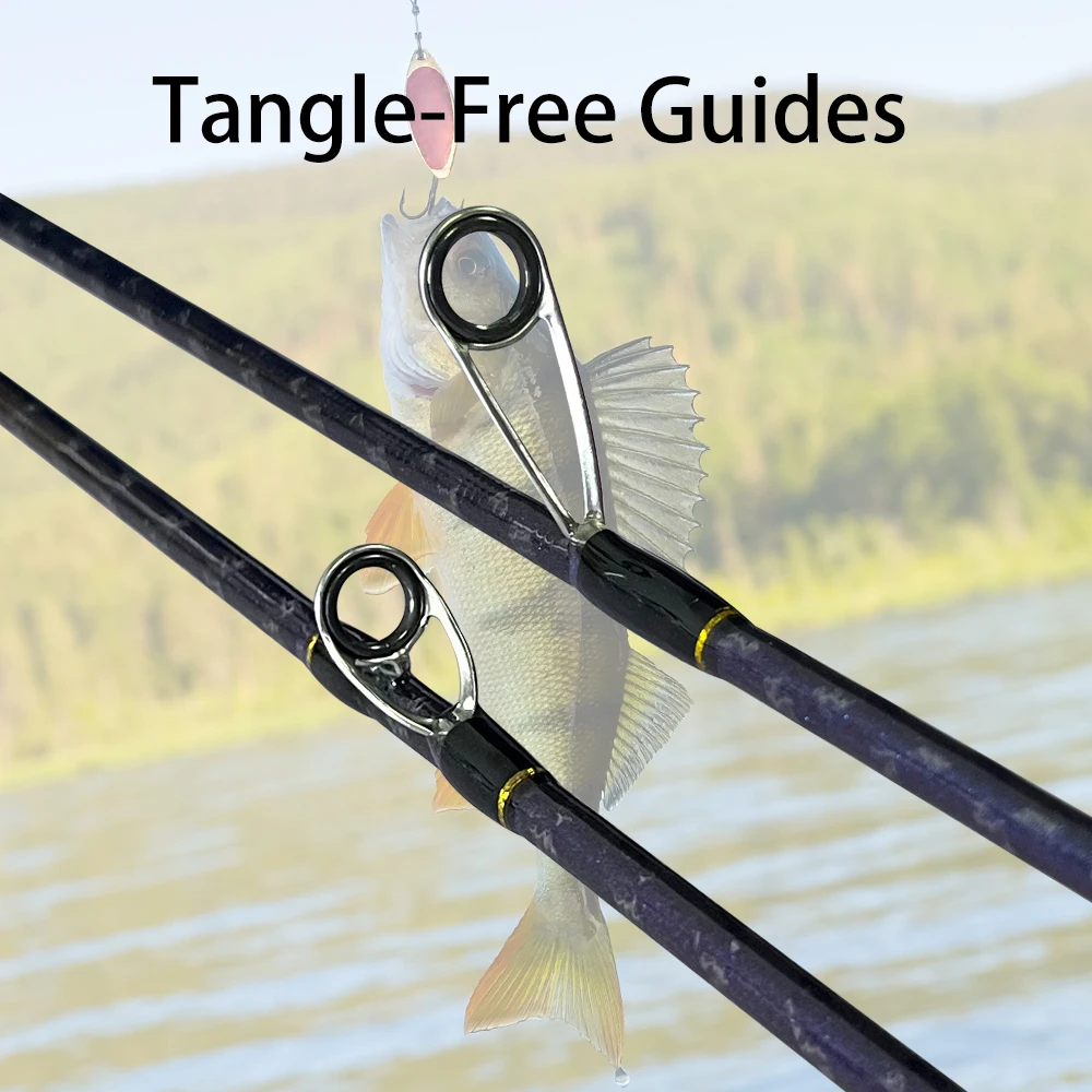 ROLLFISH-caña de pescar ultraligera para trucha, punta de alta sensibilidad para Panfish, tejido cruzado, tela de fibra de carbono, envío de hilo de pescar de PE de 100M - imagen 4