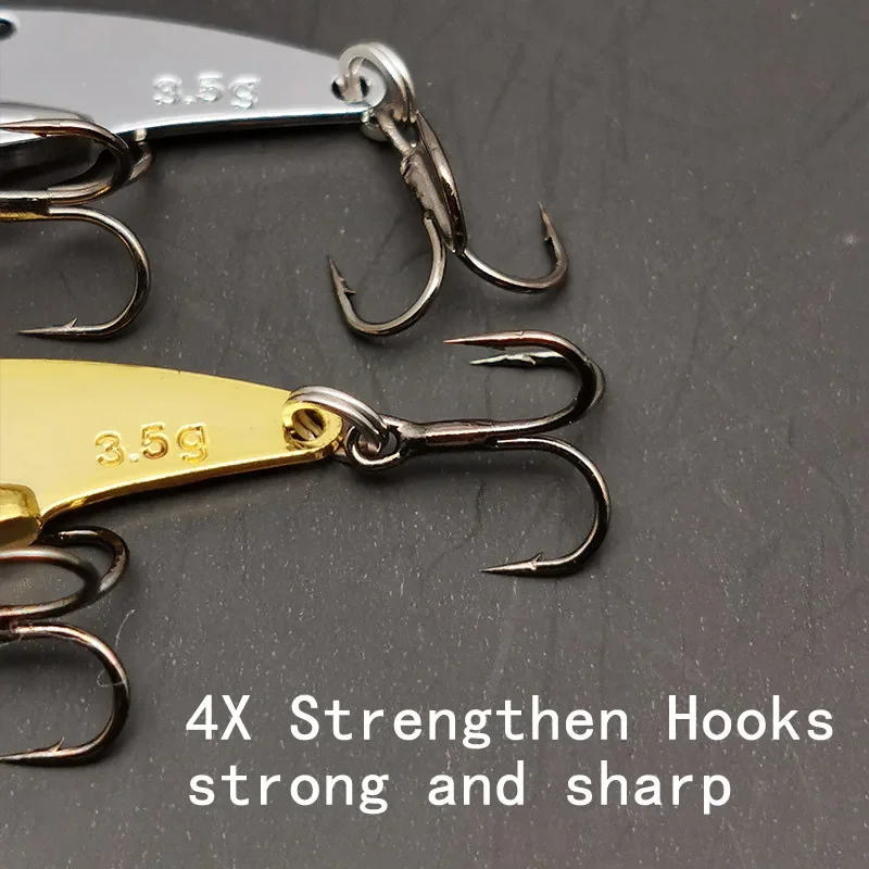 1 Uds 3,5g 5g Metal VIB señuelos ojos 3D vibraciones vívidas cuchara señuelo cebo de pesca lubina cebo duro Artificial aparejos Crankbait - imagen 3