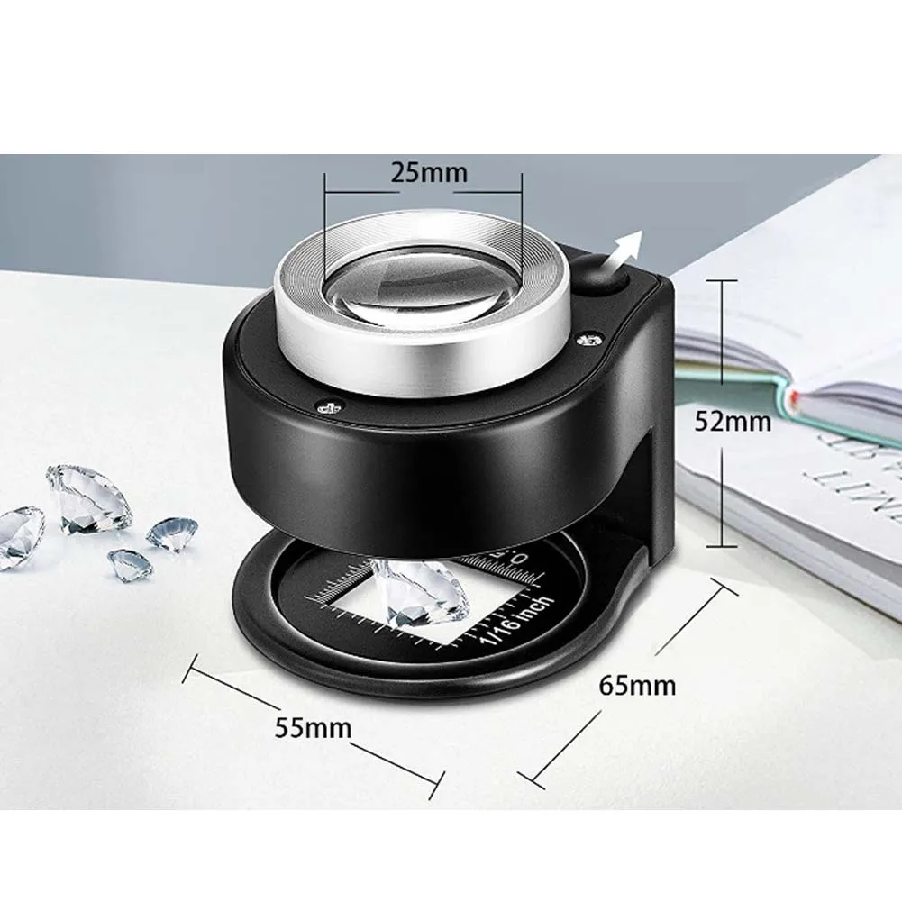 Lupa de 60x, lupa recargable por USB, lente de cristal óptico con 6 luces LED UV para joyería de sellos de monedas - imagen 5