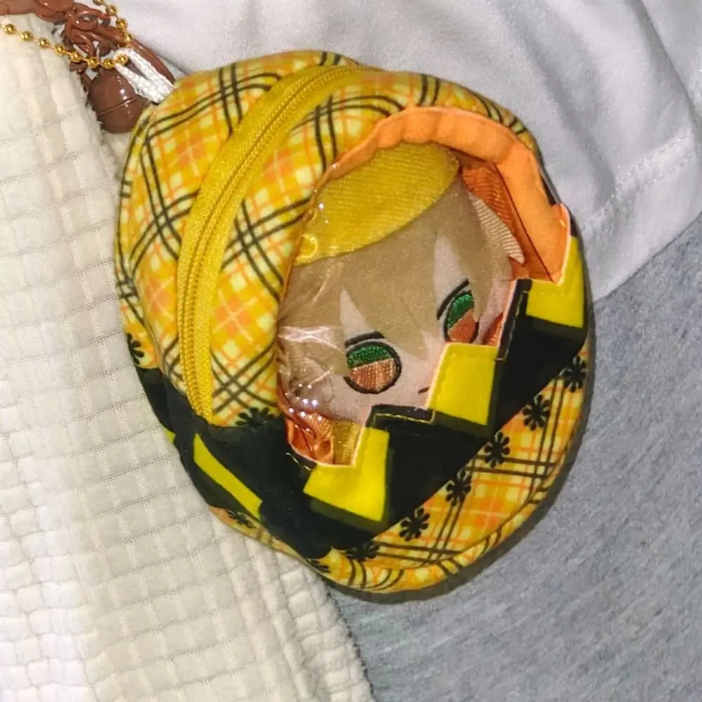 Lindo pequeño huevo de Pascua muñeca bolsa transparente en forma de huevo colgante patrón a cuadros titular de la insignia multiusos - imagen 3