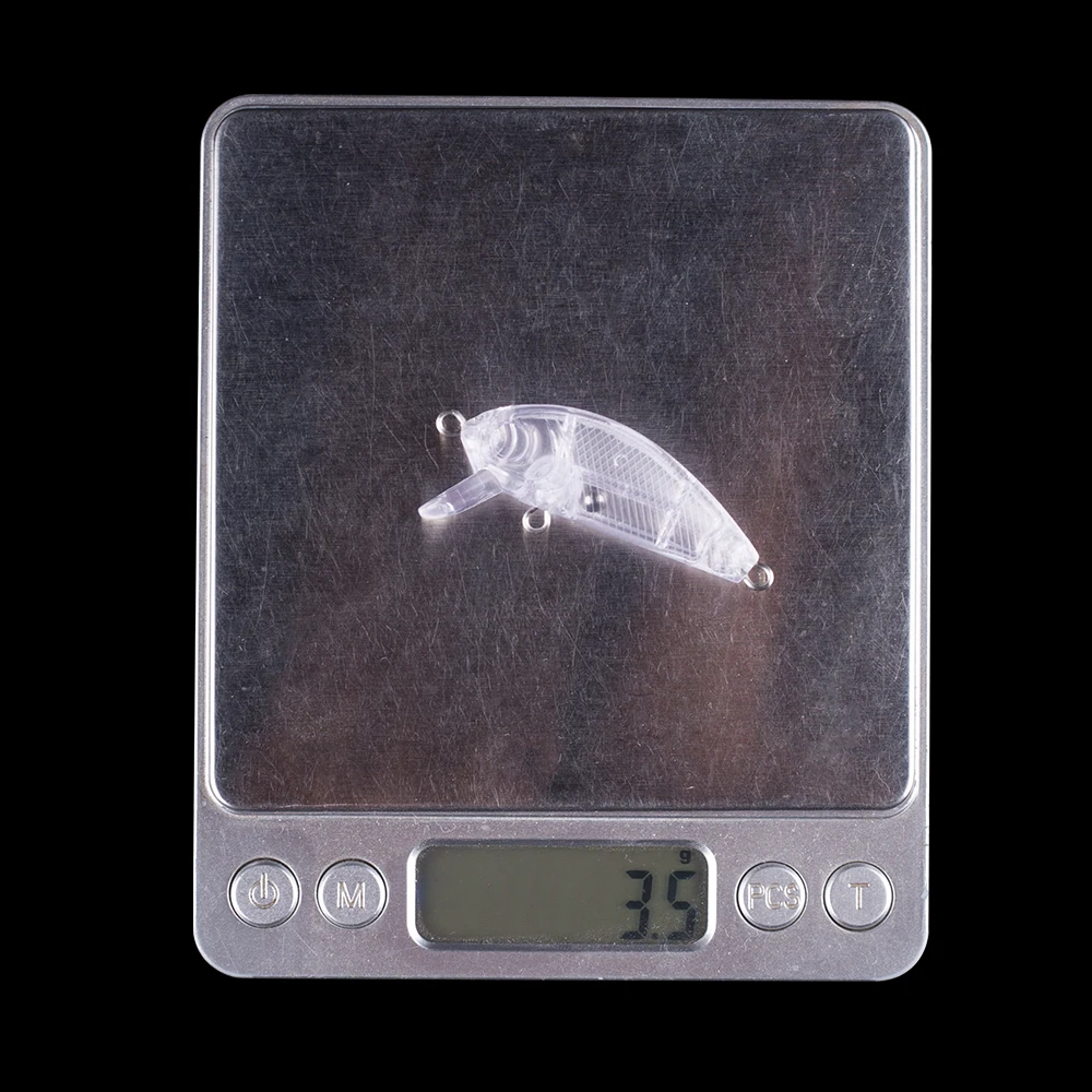 Hanlin-Mini Señuelos de Pesca flotantes, cebos de plástico duro sin pintar, cuerpo transparente, aparejos de lubina en blanco, 10/20 piezas, 5CM, 3G - imagen 3