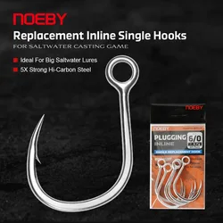 Noeby 5X – Anzuelos acero al carbono para agua salada resistente