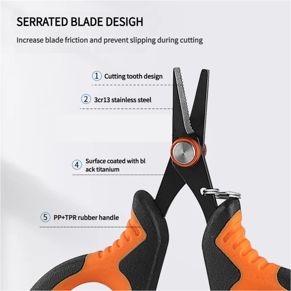 Tijeras de pesca de acero inoxidable, herramientas de agua salada, línea trenzada, tijeras de corte de pescado para alicates de pesca de mar, accesorios de aparejos - imagen 3