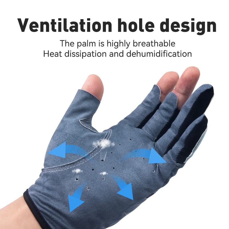 Kingdom-guantes de pesca antideslizantes, duraderos, transpirables, cómodos, protección solar para exteriores, guantes de protección de pesca universales para hombres y mujeres - imagen 4