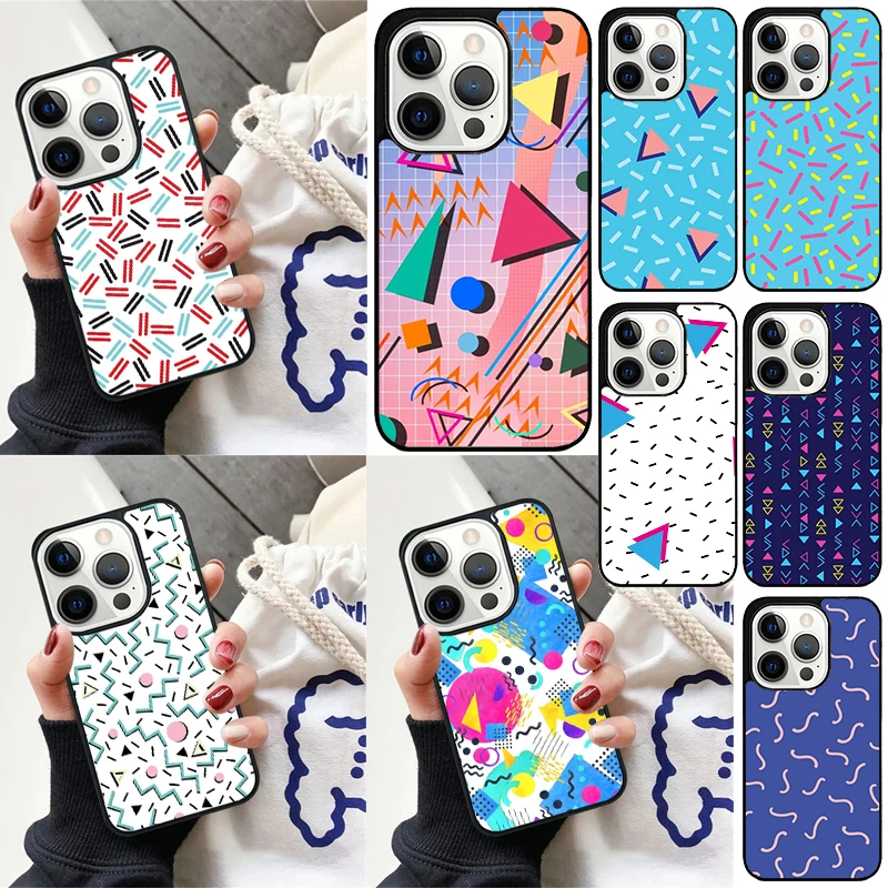 Funda iPhone con estampado Memphis – Diseño abstracto retro - imagen 2