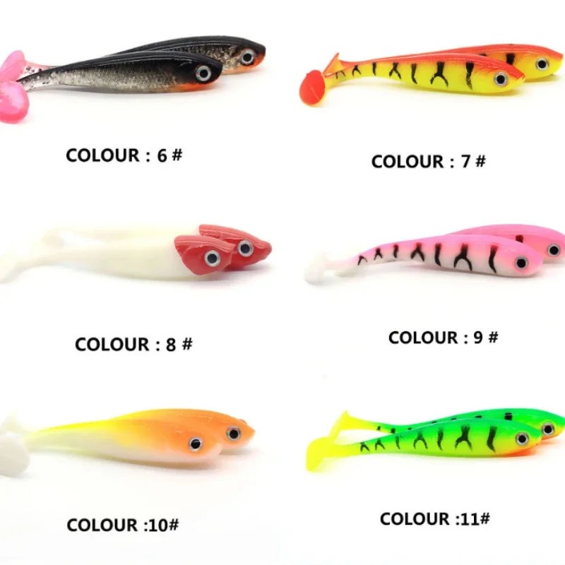 Señuelo de Pesca con cola en T, cebo de silicona suave, Swimbait, Jigging, Wobblers, aparejos, 1 piezas, 7cm/2,1g - imagen 3
