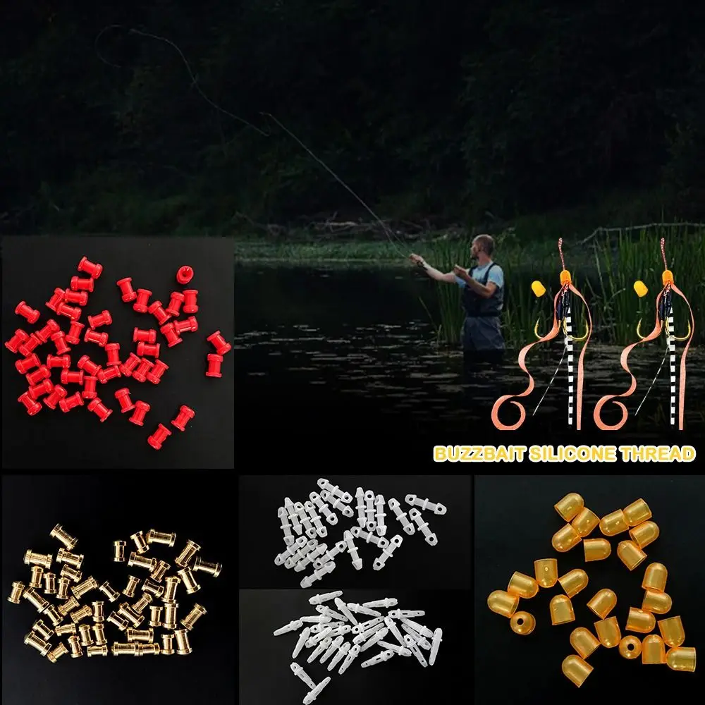 Equipo de pesca de agua salada, piezas deslizantes de cobre/plástico, faldas pargo, suministros de mantenimiento de mula, hilo de silicona Buzzbait, 30 Uds. - imagen 5