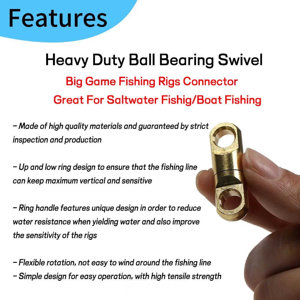 Elllv-rodamiento de bolas de alta resistencia para pesca en agua salada, aparejos de pesca de agua salada, conector para atún, tiburón, barco, 5/3 piezas, tamaño 4 # - 12 # - imagen 5